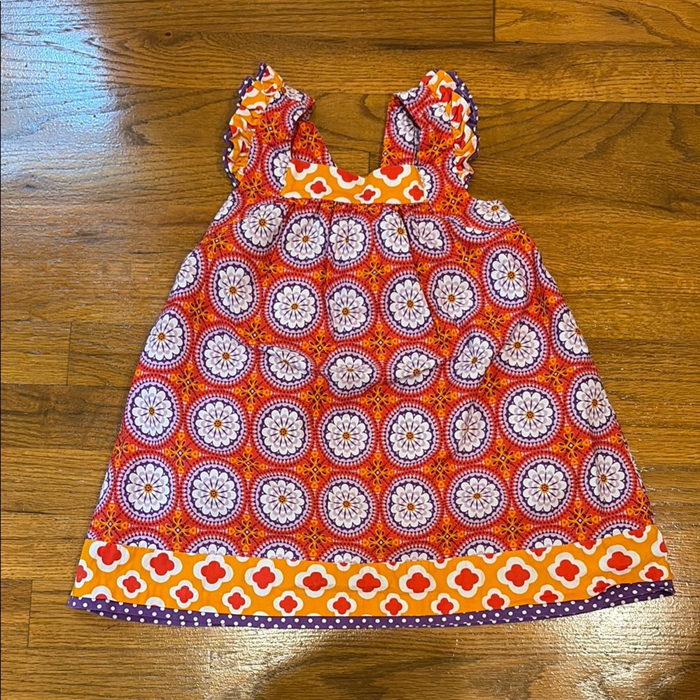 Bonnie Jean Red and White Ruffled Tiered Casual Dress